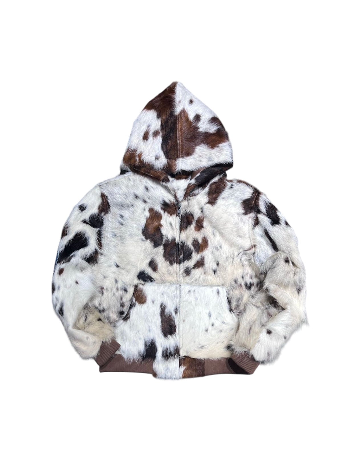 Patched Cowhide Hoodie
