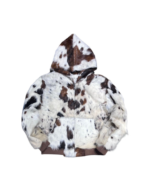 Patched Cowhide Hoodie