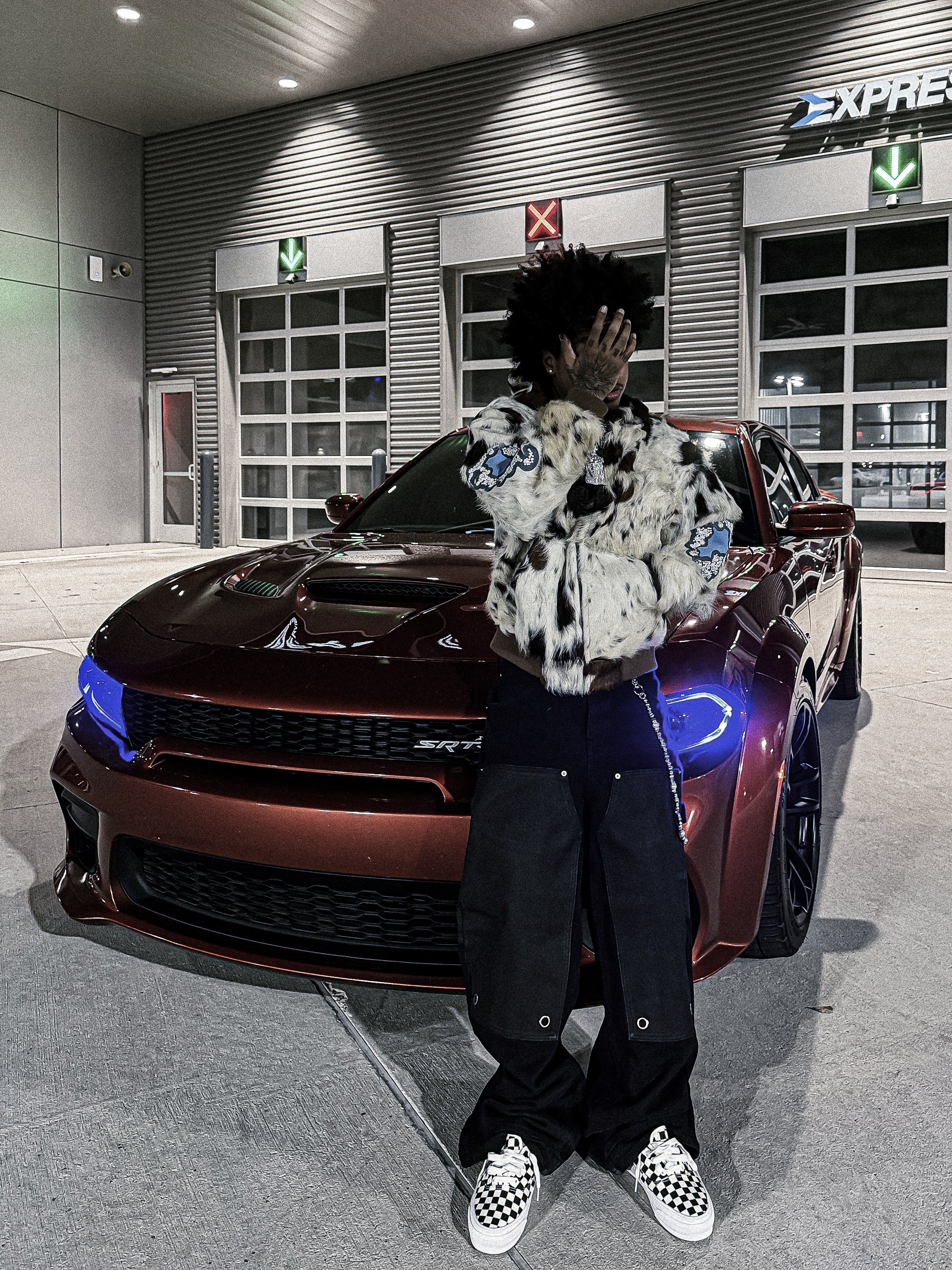 Patched Cowhide Hoodie